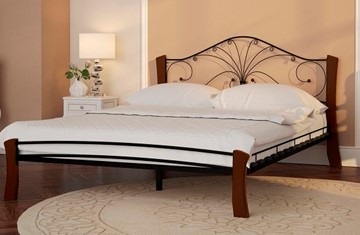 Спальная кровать Фортуна 4 Лайт, 1600, черный/махагон в Брянске