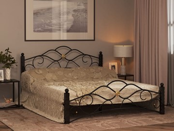 Двуспальная кровать Гарда 3, 160х200, черная в Брянске