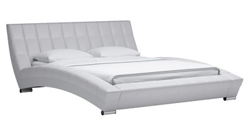 Кровать спальная Оливия 160 арт. Марика 483 к/з (белый) с основанием в Брянске