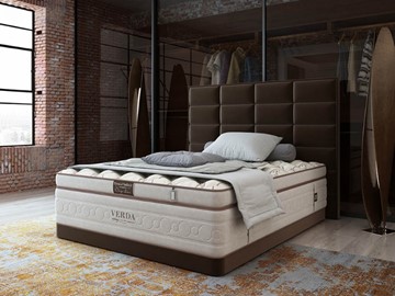 Кровать двуспальная Chocolate Compact/Basement 180х200, Микровелюр (Manhattan Лесной каштан) в Брянске