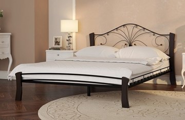 Кровать полутороспальная Фортуна 4 Лайт, 1400, черный/шоколад в Брянске