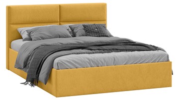 Кровать с мягким изголовьем Глосс Тип 1 (Микровелюр Wellmart Yellow) в Брянске