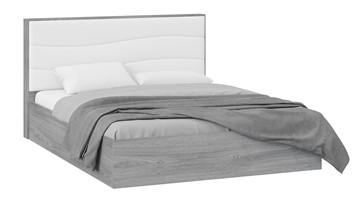 Кровать с мягким изголовьем Миранда тип 1 (Дуб Гамильтон/Белый глянец) в Брянске