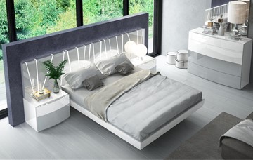 Кровать полутороспальная 606 VANESSA со светодиодной подсветкой (160х200) в Брянске
