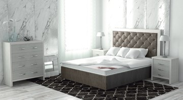 Кровать 2-спальная Сарма Манхэттен 180х200 (с основанием), с высотой спинки - 140 см в Брянске