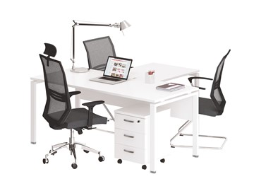 Комплект офисной мебели А4 (металлокаркас UNO) белый премиум / металлокаркас белый в Брянске