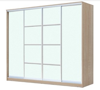 Шкаф 4-х дверный ХИТ 23-24/2-8888, с матовым стеклом, разделительные планки х2, Дуб сонома в Брянске