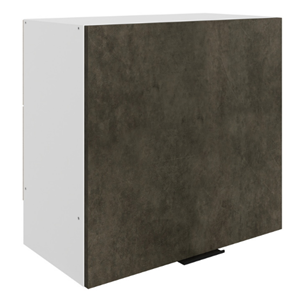 Навесной кухонный шкаф Стоун L600 Н566 (1 дв. гл.) (белый/камень темно-серый) в Брянске