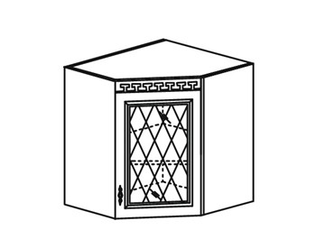 Кухонный шкаф Веста настенный угловой со вставкой из стекла 718*600*600 мм в Брянске
