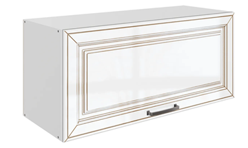 Кухонный шкаф Атланта L800 Н360 (1 дв. гл.) эмаль (белый/белый глянец патина золото) в Брянске