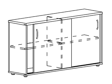 Шкаф-купе низкий Albero, для 2-х столов 60 (124,4х36,4х75,6) в Брянске