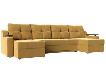 Большой П-образный диван Сенатор, Желтый (Микровельвет) боннель в Брянске