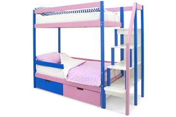 Детская 2-х ярусная кровать Svogen синий-лаванда в Брянске