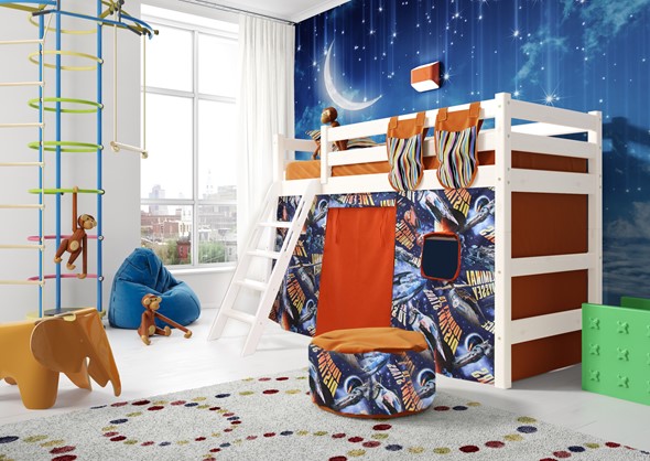 Кровать-чердак в детскую Соня, Вариант 6 Белый в Брянске - изображение