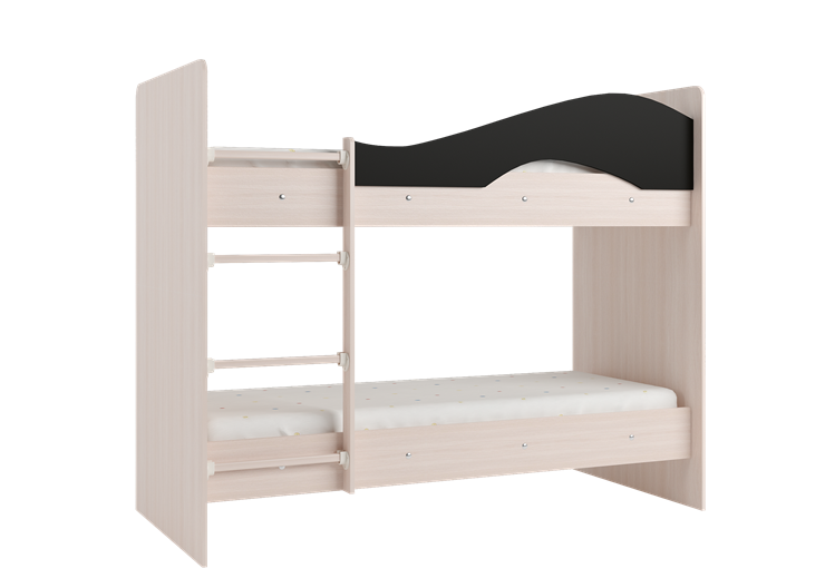 Детская  двухъярусная кровать Мая с 2 ящиками на щитах, корпус Млечный дуб, фасад Венге в Брянске - изображение 3