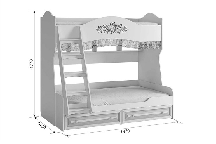 Кровать 2-ярусная Алиса (1974х1404х1765) в Брянске - изображение 4