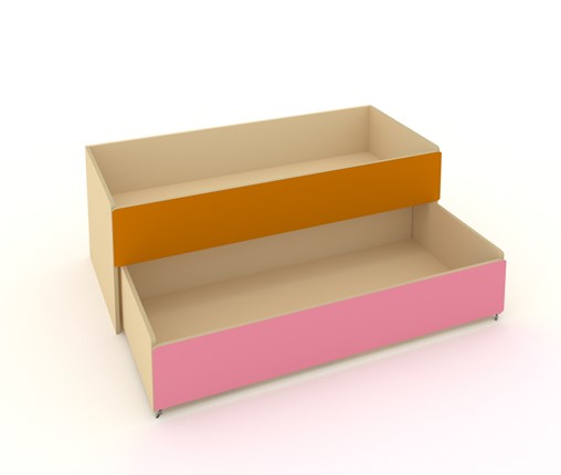 Детская кровать 2-х уровневая КД-2, Беж + Оранжевый + Розовый в Брянске - изображение