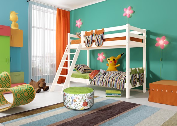 Детская 2-этажная кровать Соня, Вариант 10 Белый в Брянске - изображение