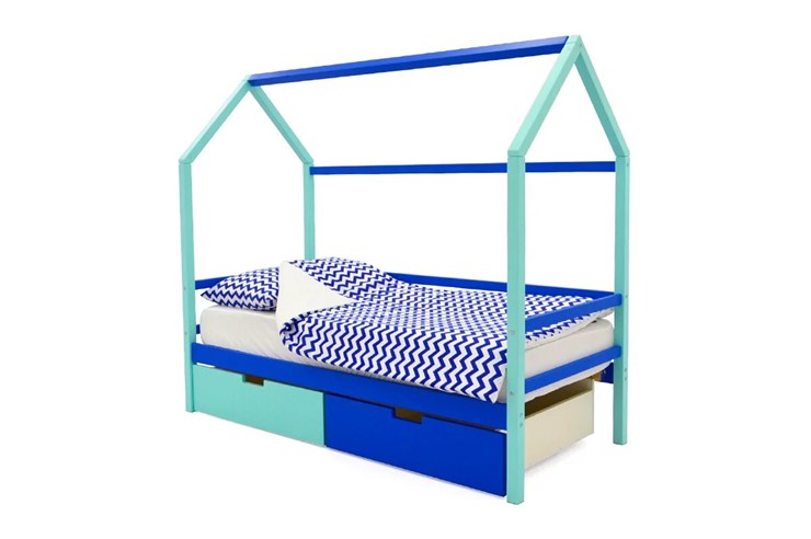 Кровать-домик детская Svogen синий-мятный в Брянске - изображение 3