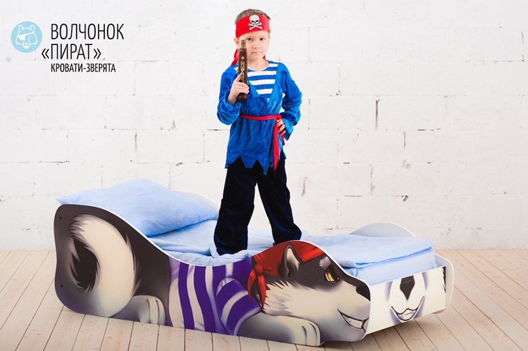 Детская кровать-зверенок Волчонок-Пират в Брянске - изображение 1
