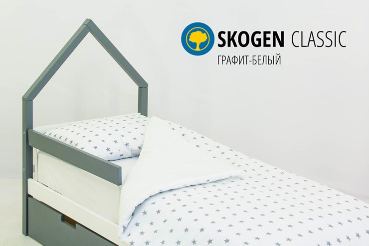 Детская кровать-домик мини Skogen графит-белый в Брянске - изображение 2