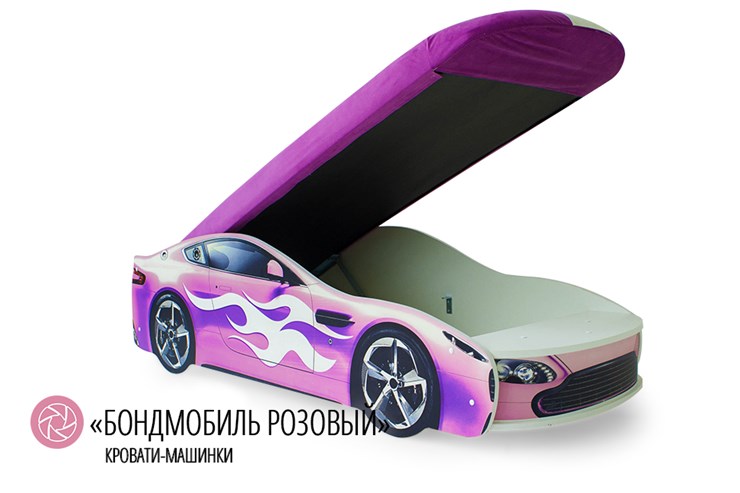 Кровать-машина детская Бондимобиль розовый в Брянске - изображение 1