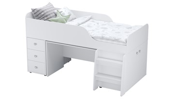 Кровать с лестницей с рабочей зоной POLINI Kids Simple 4500 Белый в Брянске - предосмотр 6