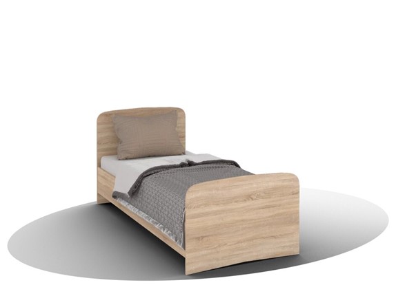 Односпальная кровать ВЕГА Кровать Кр-08 900 с плоским основанием (Сонома) в Брянске - изображение