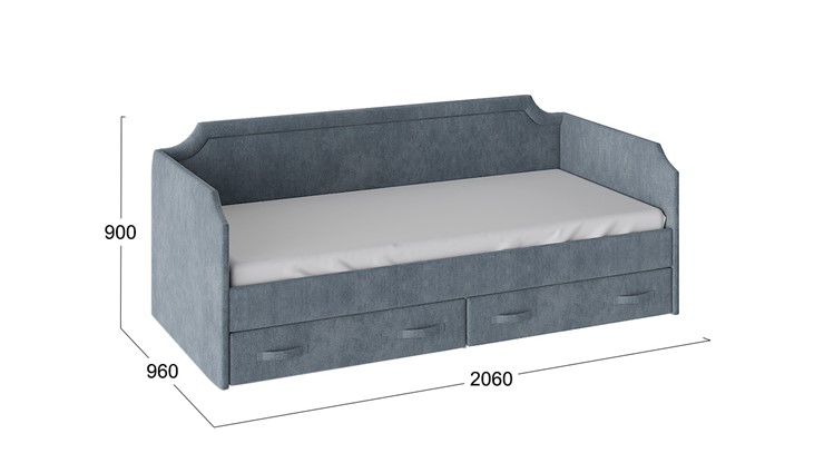 Детская кровать Кантри Тип 1, ТД-308.12.02 (Замша синяя) в Брянске - изображение 2