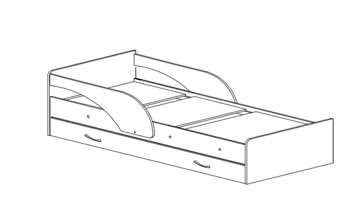 Кровать с ящиками Максимка, корпус Млечный дуб, фасад Розовый в Брянске - изображение 1