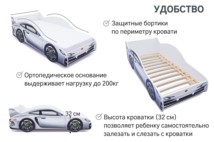 Кровать-машина детская Porsche в Брянске - изображение 6