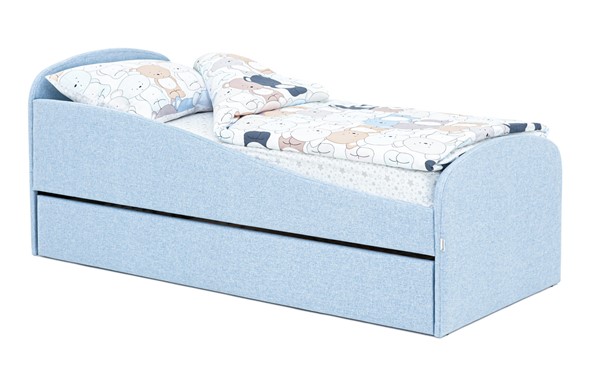 Кровать с ящиком Letmo небесный (рогожка) в Брянске - изображение
