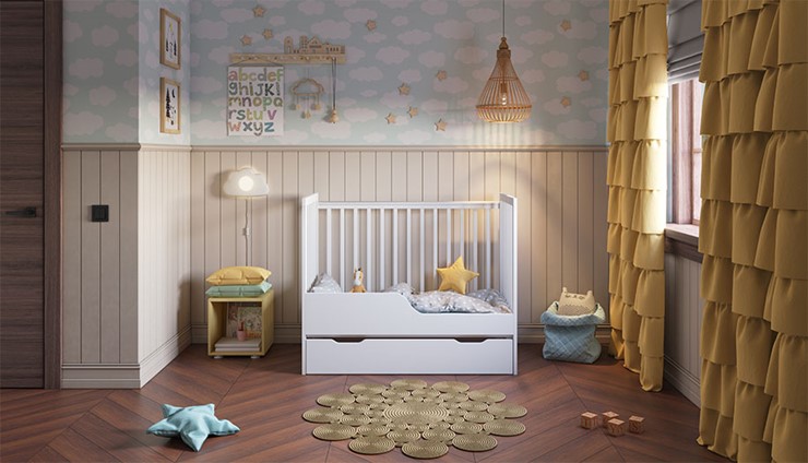 Кроватка для новорожденных POLINI Kids Simple 310-03 Белый в Брянске - изображение 12