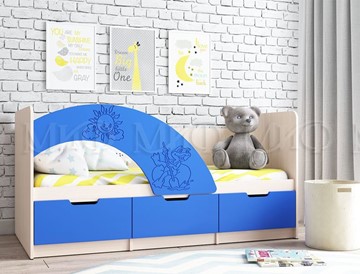 Детская кровать с бортиками Юниор-3, синий матовый в Брянске