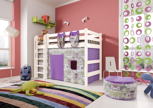 Кровать-чердак детская Соня,  Вариант 5 Белый в Брянске - изображение