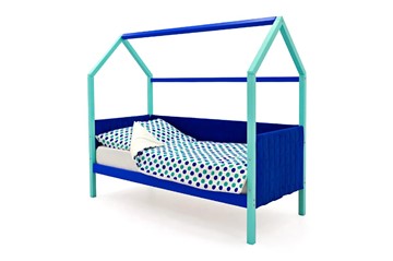 Кровать-домик детская Svogen, мятный-синий мягкая в Брянске