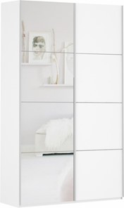 Шкаф 2-створчатый Прайм (ДСП/Зеркало) 1600x570x2300, белый снег в Брянске - предосмотр