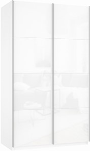 Шкаф-купе Прайм (Белое стекло/Белое стекло) 1200x570x2300, белый снег в Брянске - предосмотр
