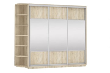 Шкаф 3-х дверный Экспресс (Комби), со стеллажом 2100х600х2200, дуб сонома в Брянске