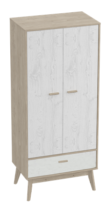 Шкаф для одежды Калгари, Дуб натуральный светлый/Белый матовый в Брянске - изображение