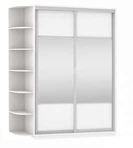 Шкаф 2-дверный Экспресс (Комби), со стеллажом 1500x600x2400, белый снег в Брянске