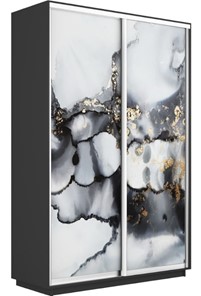 Шкаф-купе Экспресс 1600x450x2400, Абстракция серая/серый диамант в Брянске