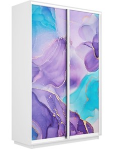 Шкаф Экспресс 1600x600x2400, Абстракция фиолетовая/белый снег в Брянске