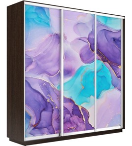 Шкаф 3-х дверный Экспресс 2100х600х2200, Абстракция фиолетовая/венге в Брянске