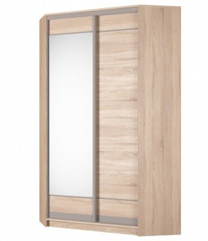 Шкаф угловой Аларти (YA-230х1250(602) (2) Вар. 4; двери D1+D2), с зеркалом в Брянске - изображение