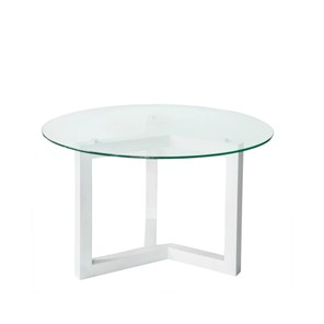 Круглый столик Оникс-8, Выбеленный дуб/Прозрачное стекло в Брянске