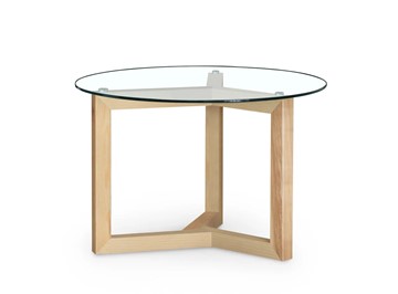 Круглый столик Оникс-8, Натуральный массив/Прозрачное стекло в Брянске