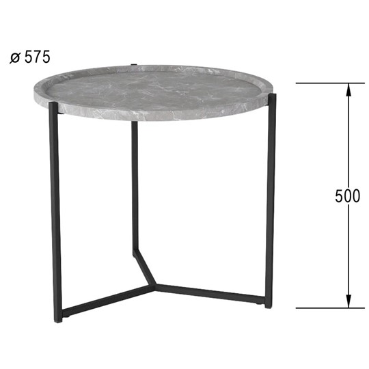 Круглый столик Бруно, серый мрамор/титан в Брянске - изображение 4
