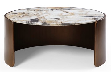 Журнальный стол CT3095CL (D90) белая керамика /бронзовый в Брянске