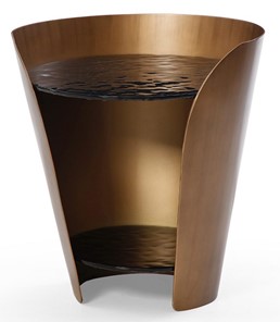 Стеклянный столик в гостиную ET6123 (D48,6) закаленное стекло/бронзовый в Брянске